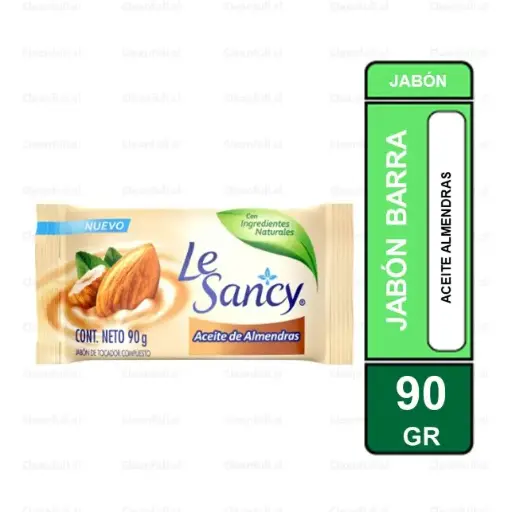 [JJ0054] JABON BARRA LE SANCY ACEITE DE ALMENDRA 90 GR
