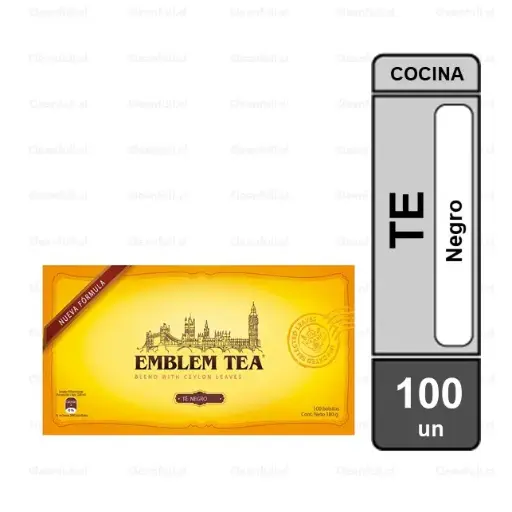 [AB0033] TE NEGRO EMBLEM TEA  100 BOLSITAS
