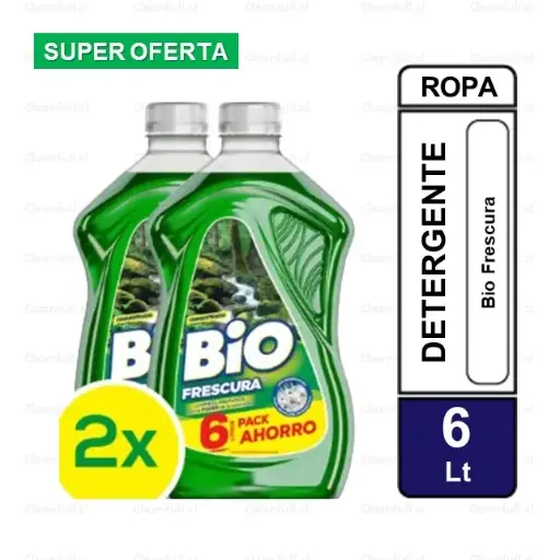 [DL0122] PACK 2 UN DETERGENTE LIQUIDO BIO FRESCURA VERDE 3L