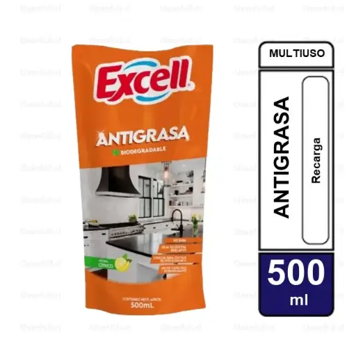[LC0222] ANTIGRASA EXCELL BIODEGRADABLE RECARGA 500 
ML
