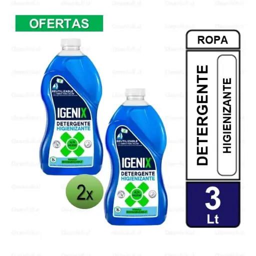 [DL0095] DETERGENTE IGENIX LIQUIDO 3 LT PACK 2 UN