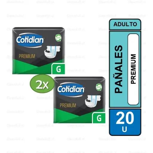 [PA0013] PAÑALES ADULTO COTIDIAN PREMIUN G -20 PACK 2
