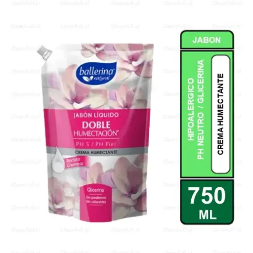 [JJ0120] JABON LIQUIDO BALLERINA CREMA HUMECTANTE 750 ML