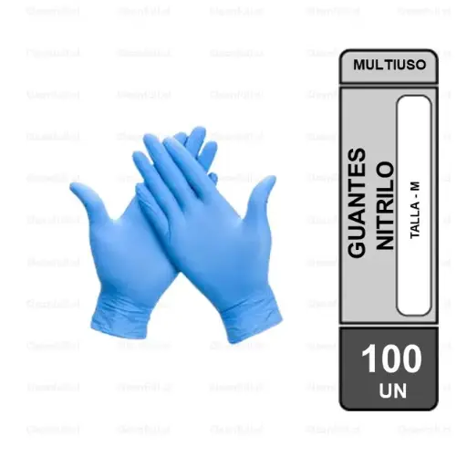 [AC0064] CAJA GUANTES NITRILO EXAMINACION AZUL TALLA-M 100 UN
