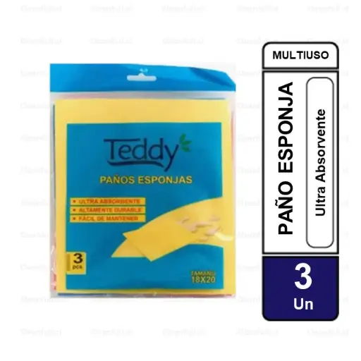 [AC0038] PAÑO ESPONJA TEDDY PREMIUN 3 UN 