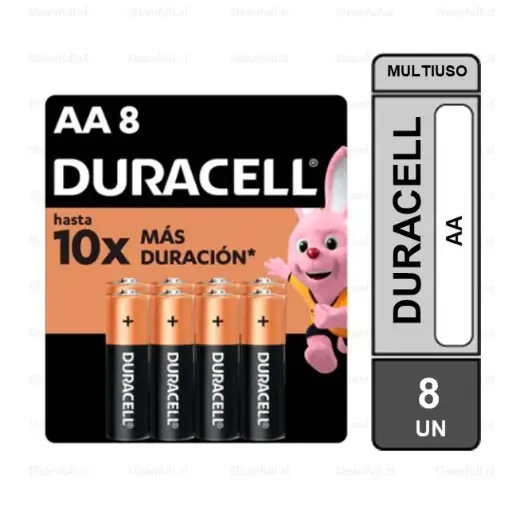 [PI0088] PILAS ALCALINAS DURACELL AA 8 UN