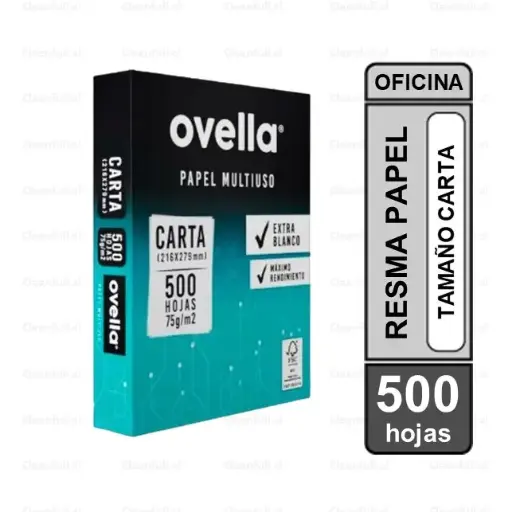 [RE0004] RESMA PAPEL FOTOCOPIA OVELLA CARTA 75GR 500