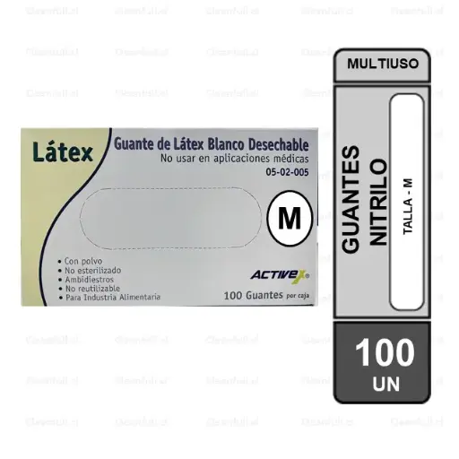 [AC0066] CAJA GUANTES EXAMINACION LATEX TALLA-M 100 UN