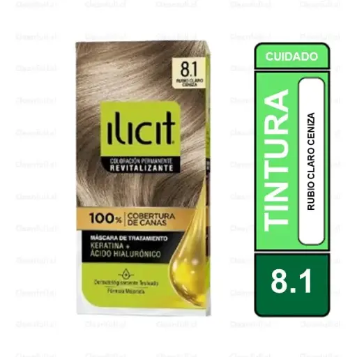 [OF0079] ILICIT TINTURA 47 GR 8.1 RUBIO CLARO CENIZA