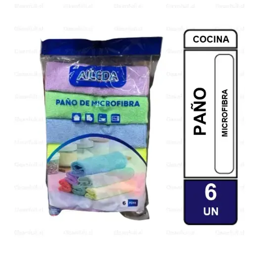 [AC0055] PACK PAÑO MICROFIBRA AILEDA 6 UN