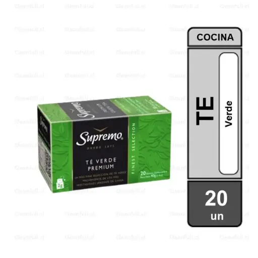 [AB0155] TE SUPREMO VERDE 20 BOLSAS