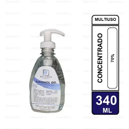 [AG2233] ALCOHOL GEL BECERRA AL 70% 340 ML CON DOSIFICADOR