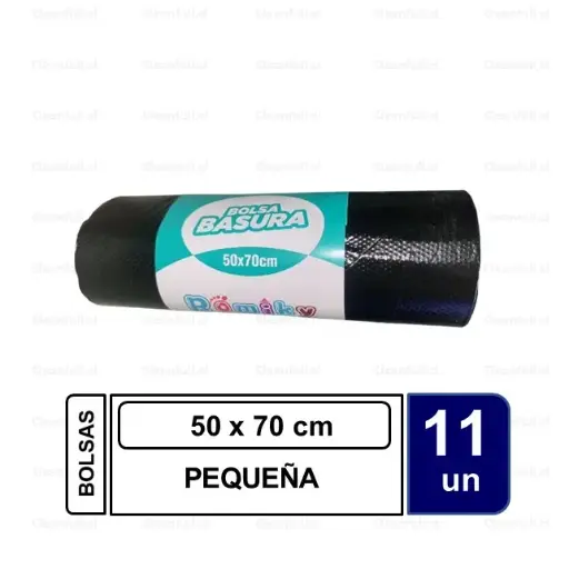 [BS6500] BOLSA BASURA ROMIKY PEQUEÑA 50 X 70 10+1UN
