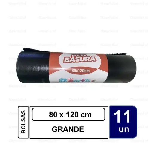 [BS6502] BOLSA BASURA ROMIKY GRANDE 80 X 120 10+1UN 
