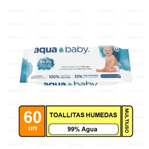[TB0299] TOALLAS HUMEDAS AQUA BABY 99 % AGUA 60 UN 