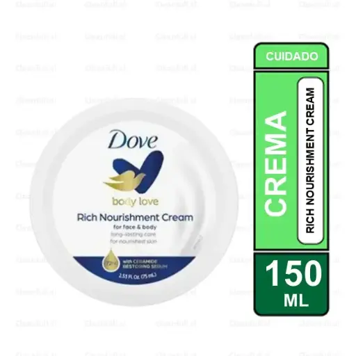 [LL0561] CREMA CORPORAL DOVE RICH NOURISHMENT ROSTRO Y CUERPO 150 ML 