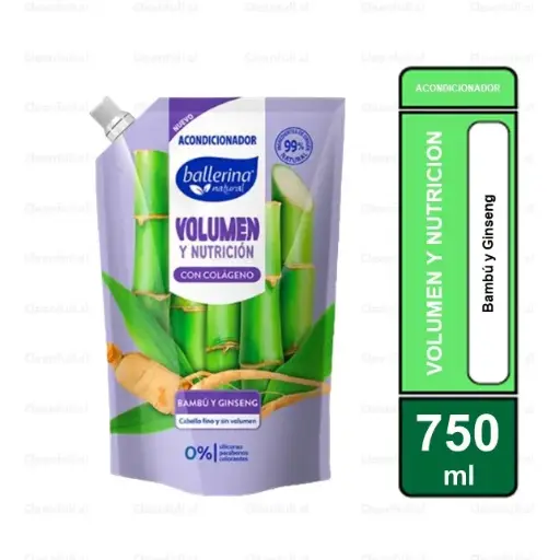[HG0445] ACONDICIONADOR BALLERINA VOLUMEN Y NUTRICION DOYPACK 750ML