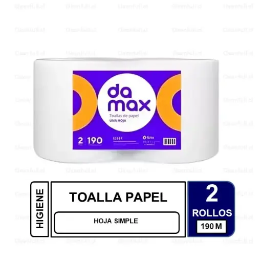 [TP0255] TOALLA DE PAPEL DAMAX HS 2X190 MT