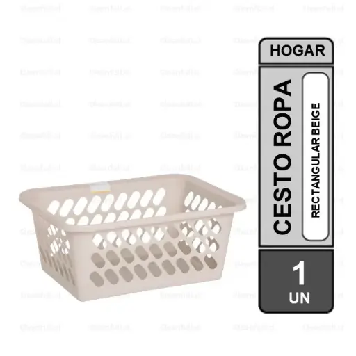 [AC4400] CESTO CANASTO ROPA ANATOMICO RECTANGULAR BEIGE