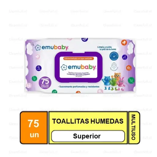 [TH0044] TOALLAS HUMEDAS EMUBABY PREMIUM 75 UN