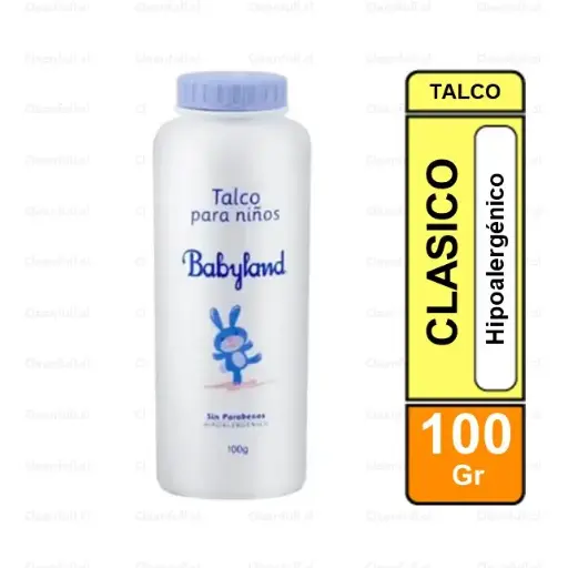 [SB0330] TALCO BABYLAND HIPOALERGENICO PARA ÑIÑOS 100 GR