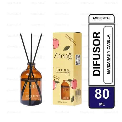 [AR0613] DIFUSOR AROMATIZANTE ZHENG HOME BRUNA MANZANAS Y CANELA 80 ML 