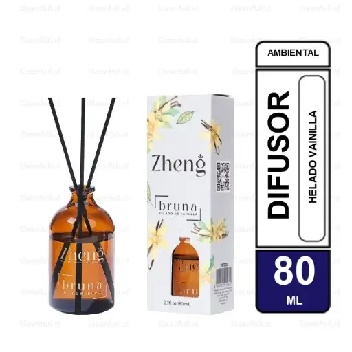 [AR0062] DIFUSOR AROMATIZANTE ZHENG HOME BRUNA HELADO VAINILLA 80 ML  