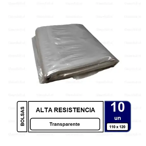 [AC1088] BOLSA BASURA TRANSPARENTE 10 UN 110X120