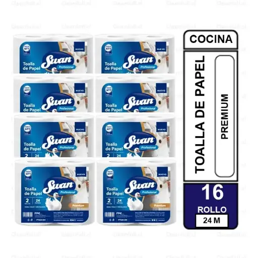 [MA0077] MANGA TOALLA DE PAPEL DH SWAN PREMIUM 16 UN 24 M