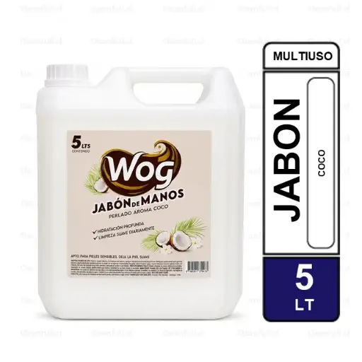 [JL0044] JABON LIQUIDO WOG CREMOSO COCO 5 LT