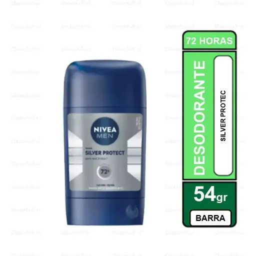 [DD077] DESODORANTE NIVEA EN BARRA SILVER PROTEC 54 GR