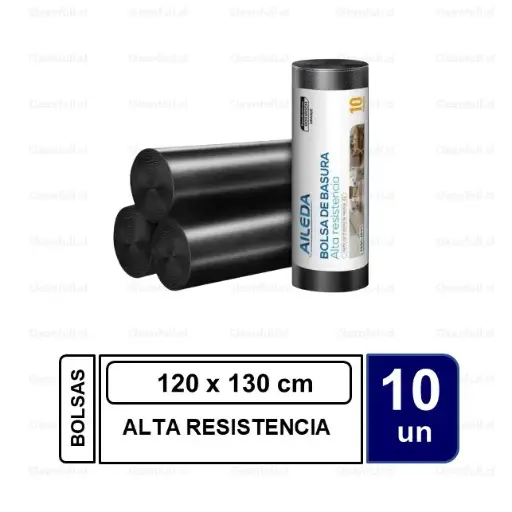 [BS4100] BOLSA BASURA AILEDA 120 X 130 ALTA RESISTENCIA 10 UN