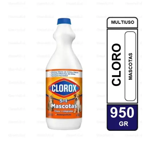 [CL0090] CLOROX MASCOTAS CLORO + LIMPIADOR MULTISUPERFICIES 950 GR