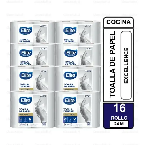 [MA4101] MANGA TOALLA DE PAPEL ELITE EXCELLENCE DH 16 ROLLOS 24MT 40782